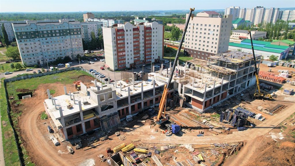 В Уфе продолжается строительство поликлиники городской больницы № 9