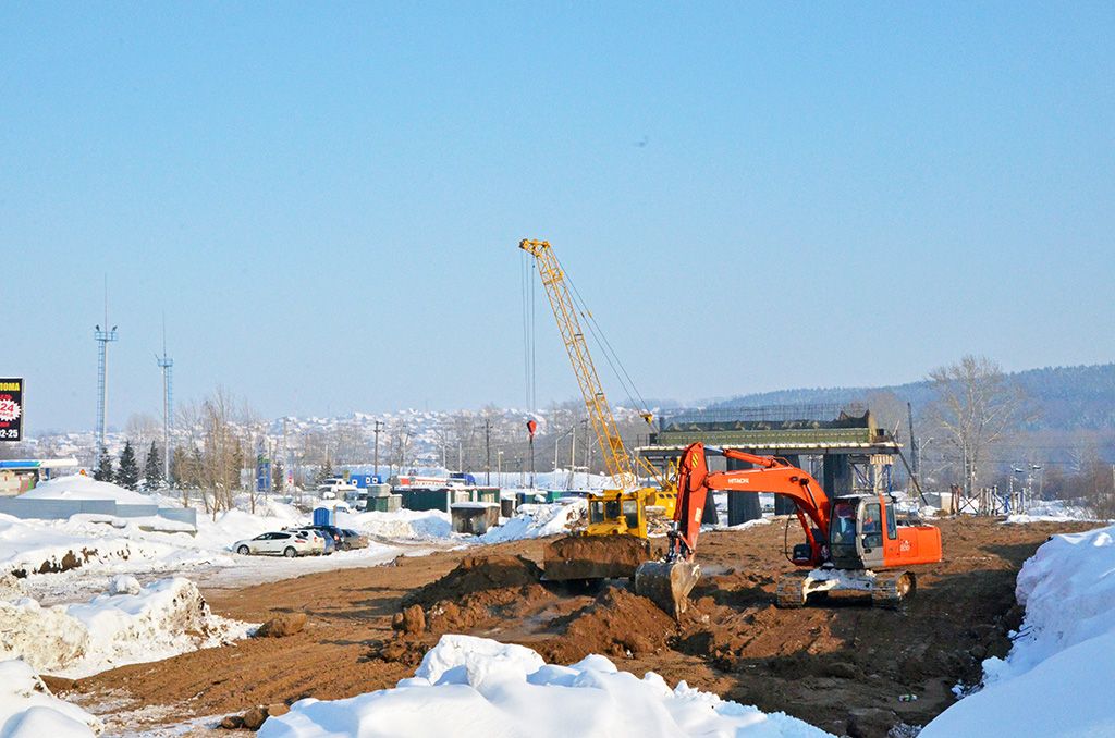 В Уфе ведется строительство транспортной развязки на Тимашевском переезде