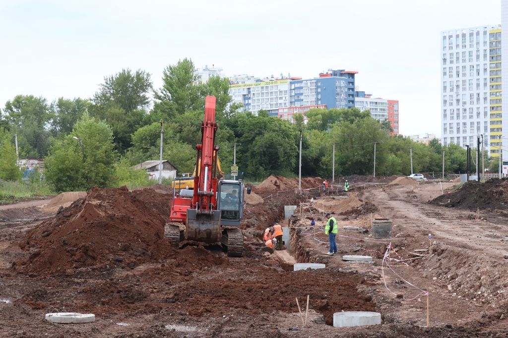 В Уфе продолжается строительство дороги по улице Рудольфа Нуреева