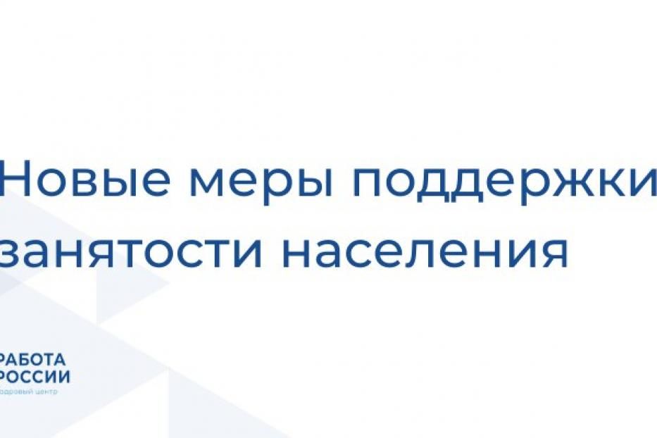 Новые меры поддержки занятости населения